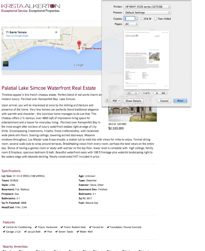 Custom Print Feature